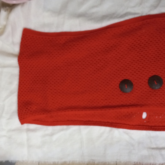 PURE & Co. Wrap Shawl Tangerine Color Knit 3-Button One Size 100% Cotton - Picture 4 of 7